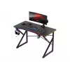 Gaminga galds Huzaro Hero 1.7 RGB Black – taisns ergonomisks galds 1200x600 mm, 750 mm augstums, LED, krūzes turētājs, austiņu āķis
