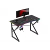 Gaminga galds Huzaro Hero 1.7 RGB Black – taisns ergonomisks galds 1200x600 mm, 750 mm augstums, LED, krūzes turētājs, austiņu āķis