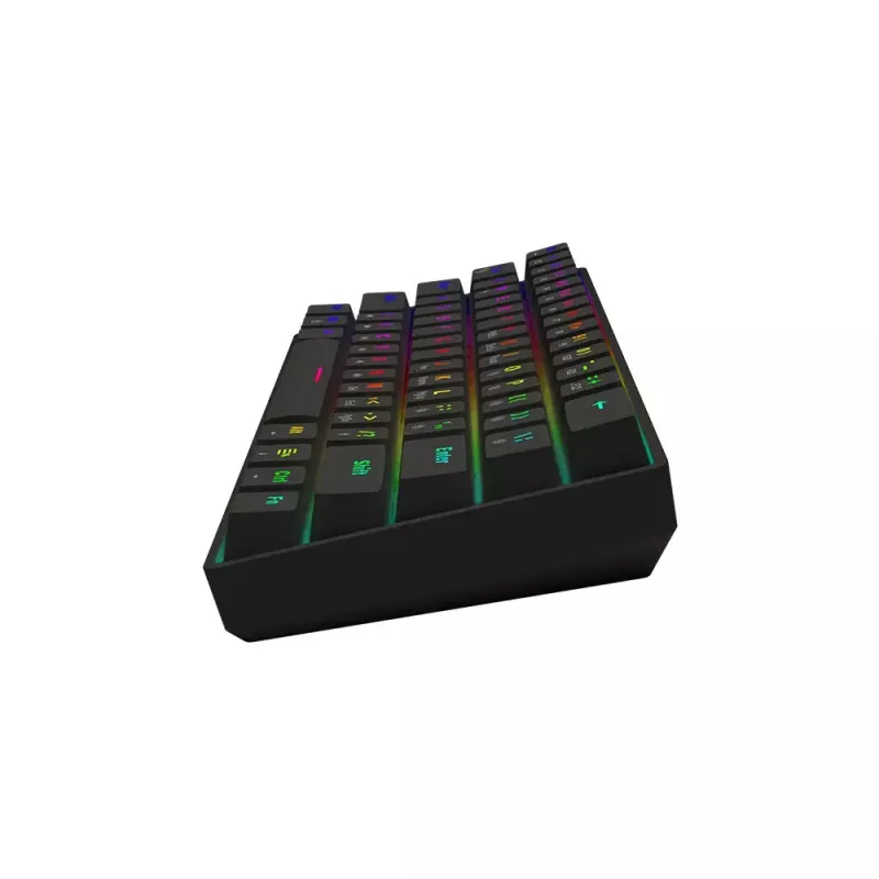 Mehāniskā spēļu tastatūra SAVIO BLACKOUT X2 BLUE, 61 taustiņš 60% USB Type-C atvienojams kabelis, RGB LED, Outemu Blue slēdži, N-key rollover