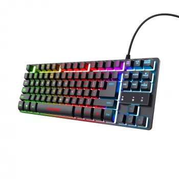Trust GXT 833 Thado spēļu tastatūra USB melna, sudraba