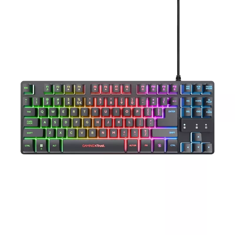 Trust GXT 833 Thado spēļu tastatūra USB melna, sudraba