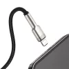 BASEUS Fast Charge Cafule Datu pārraides kabelis - USB Type-A uz Lightning - 480Mbps (2.4A PD) - 1m - Melns