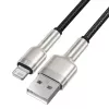 BASEUS Fast Charge Cafule Datu pārraides kabelis - USB Type-A uz Lightning - 480Mbps (2.4A PD) - 1m - Melns