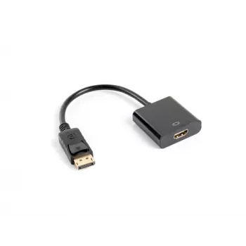 LANBERG AD-0009-BK Adapteris DisplayPort (vīrišķais) -> HDMI (sieviešu) 10 cm