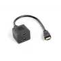 HDMI video sadalītājs LANBERG AD-0019-BK — 2x HDMI izejas, Full HD 1920x1080, 0.2 m kabelis, melns