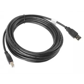 LANBERG USB-A(vīriešu)->USB-B(vīriešu) 2.0 kabelis 5m Melns