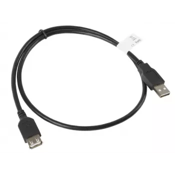 USB A uz USB A pagarinātājkabelis LANBERG CA-USBE-10CC-0007-BK, USB 2.0, 0,7 m, melns