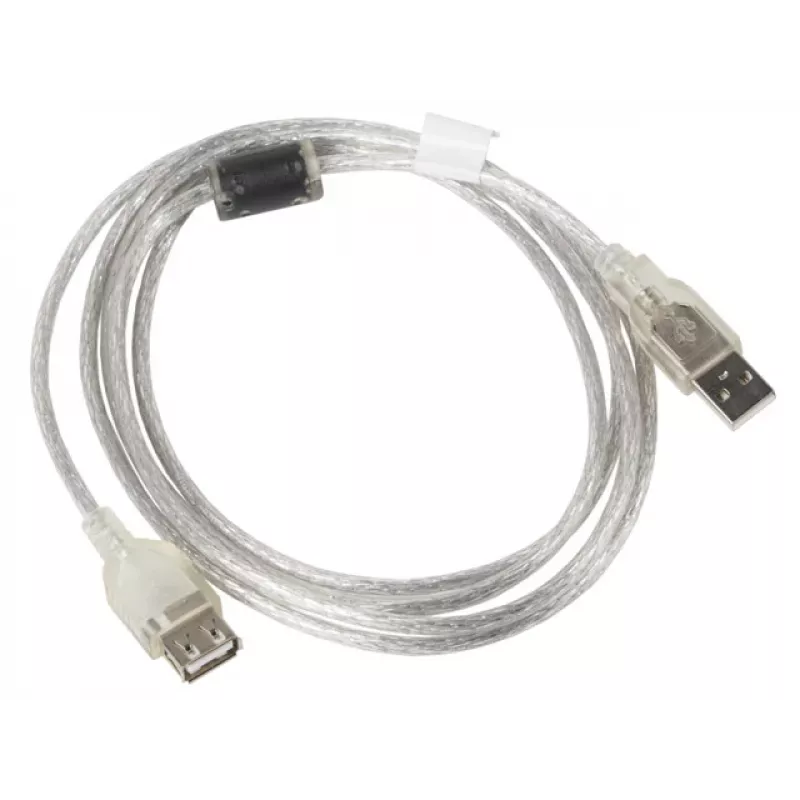 USB kabelis LANBERG CA-USBE-12CC-0018-TR 1,8 m USB 2.0 A–A caurspīdīgs