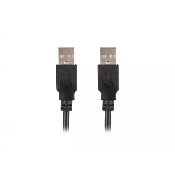 LANBERG USB-A vīrieša/vīrieša 2.0 kabelis 1m Melns