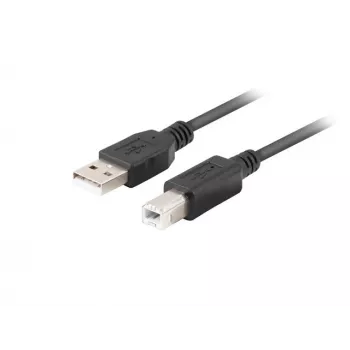 LANBERG USB-A(vīriešu)->USB-B(vīriešu) 2.0 kabelis 1m Melns ar ferīta serdi