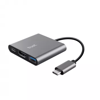 Trust Dalyx USB 3.2 Gen 1 (3.1 Gen 1) Type-C Alumīnija, Melns