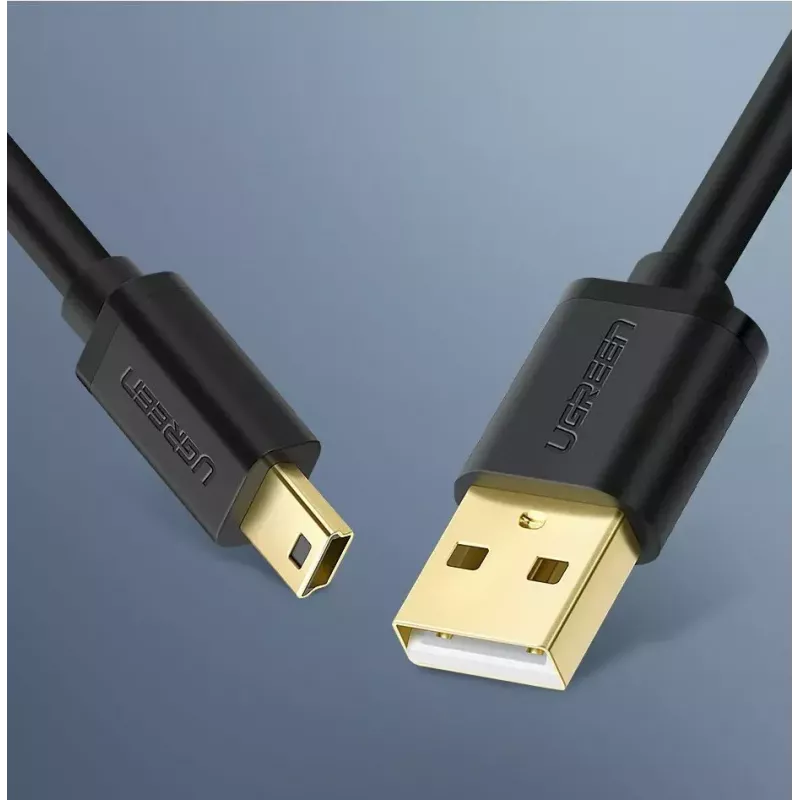 USB kabelis UGREEN 10385 Mini-USB 480 Mbps 1,5 m Melns, ātra uzlāde