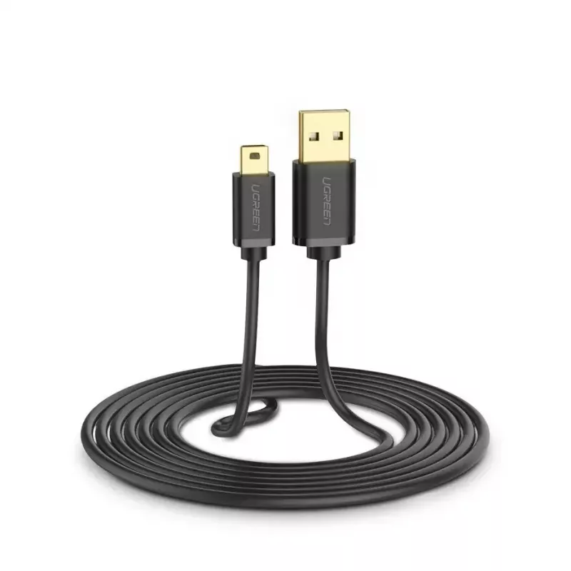 USB kabelis UGREEN 10385 Mini-USB 480 Mbps 1,5 m Melns, ātra uzlāde