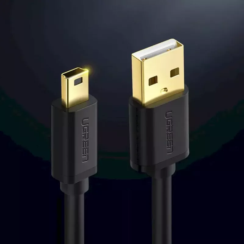USB kabelis UGREEN 10385 Mini-USB 480 Mbps 1,5 m Melns, ātra uzlāde