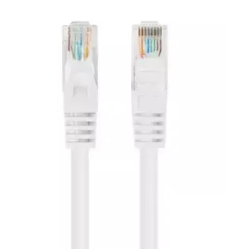 Tīkla vads LANBERG Cat6 U/UTP 1 m, RJ-45 tēviņš–tēviņš, savīta dzīsla, balts