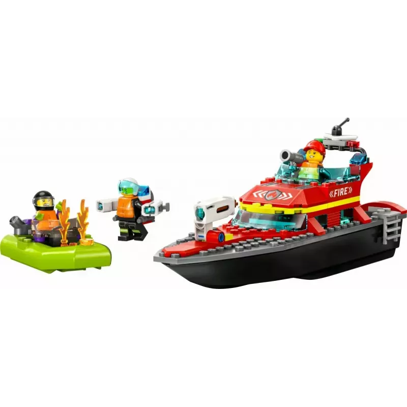 LEGO ugunsdzēsības glābšanas laiva 60373 — City sērija, 144 gab., 3 minifigūras, 5+ gadiem