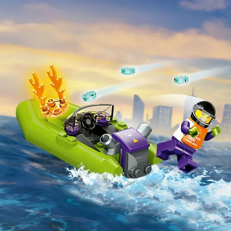LEGO ugunsdzēsības glābšanas laiva 60373 — City sērija, 144 gab., 3 minifigūras, 5+ gadiem