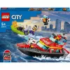 LEGO ugunsdzēsības glābšanas laiva 60373 — City sērija, 144 gab., 3 minifigūras, 5+ gadiem