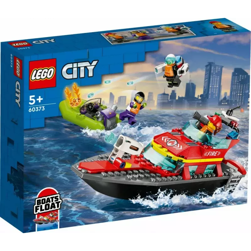 LEGO ugunsdzēsības glābšanas laiva 60373 — City sērija, 144 gab., 3 minifigūras, 5+ gadiem