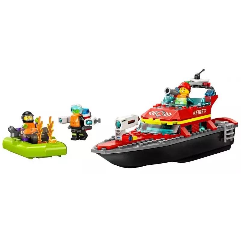 LEGO ugunsdzēsības glābšanas laiva 60373 — City sērija, 144 gab., 3 minifigūras, 5+ gadiem