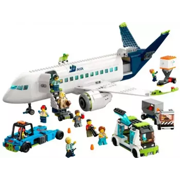 LEGO Pasažieru lidmašīnas būvkomplekts 60367 — City sērija, 913 gabali, 8 minifigūras, detalizēts interjers