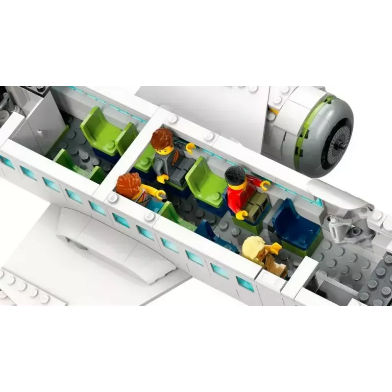 LEGO Pasažieru lidmašīnas būvkomplekts 60367 — City sērija, 913 gabali, 8 minifigūras, detalizēts interjers