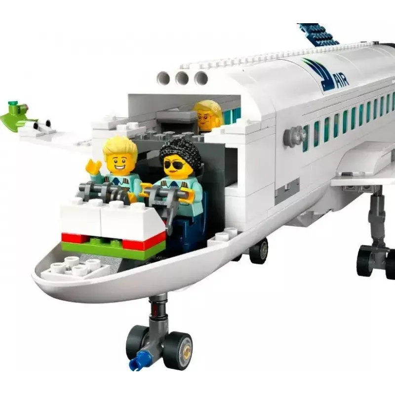 LEGO Pasažieru lidmašīnas būvkomplekts 60367 — City sērija, 913 gabali, 8 minifigūras, detalizēts interjers