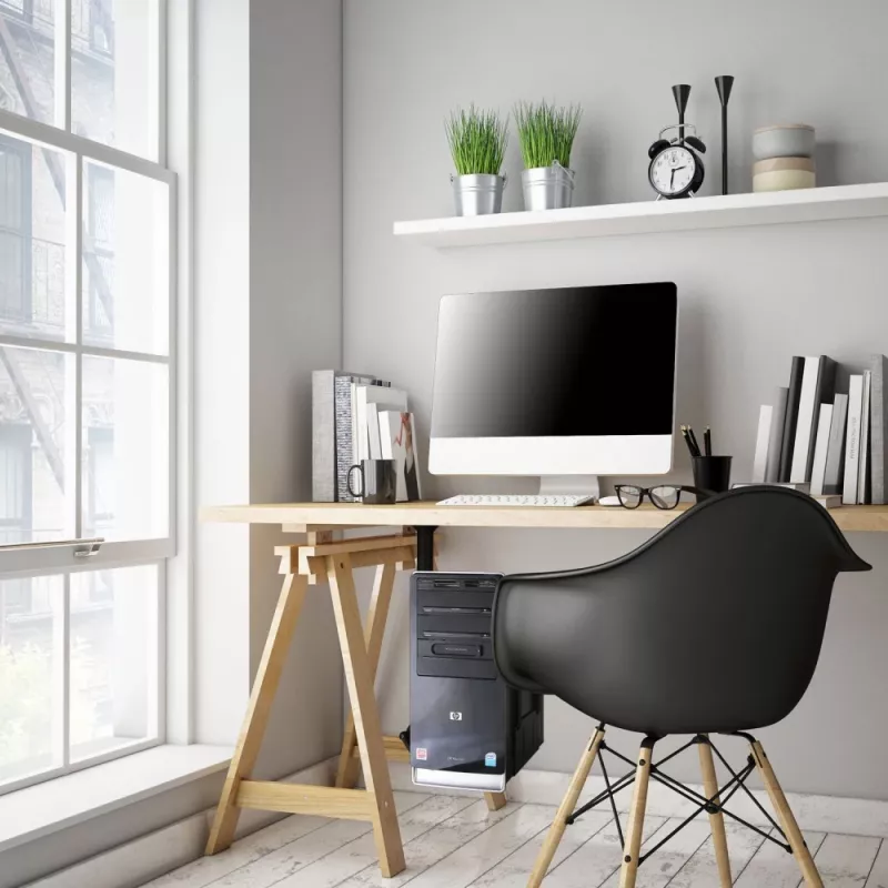 Techly ICA-CS 63 CPU turētājs stiprināšanai pie galda, melns