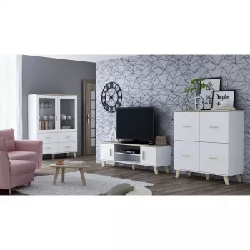 Skapis cama meble LOTTA 110 4D — 4 durvis, 6 plaukti, Sonoma ozola virsma, 1100×540×1190 mm