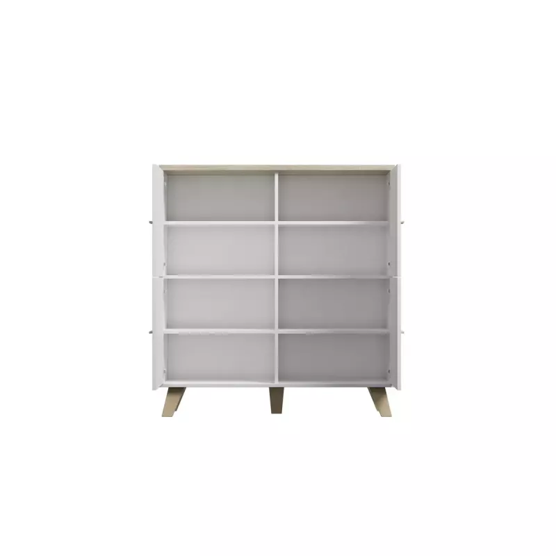 Skapis cama meble LOTTA 110 4D — 4 durvis, 6 plaukti, Sonoma ozola virsma, 1100×540×1190 mm