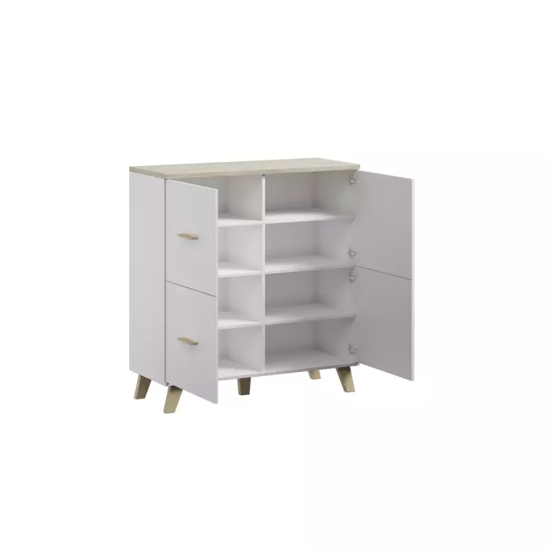 Skapis cama meble LOTTA 110 4D — 4 durvis, 6 plaukti, Sonoma ozola virsma, 1100×540×1190 mm