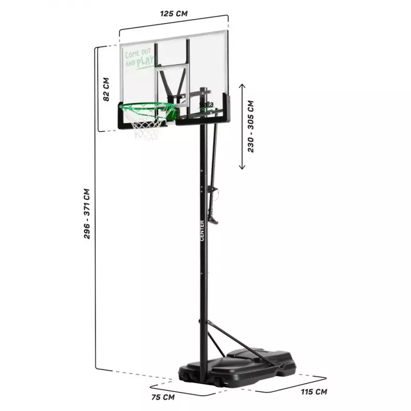 Basketbola grozs Salta Center 5133 — regulējams augstums, izturīga konstrukcija