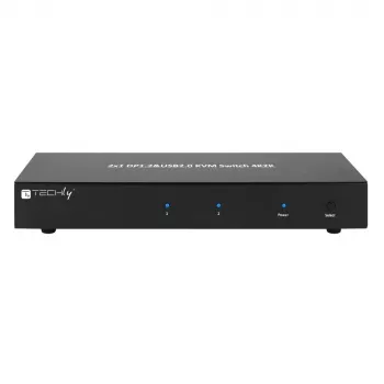Techly IDATA DP-KVM2 KVM slēdzis, melns