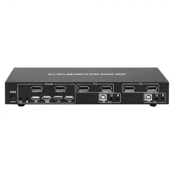 Techly IDATA DP-KVM2 KVM slēdzis, melns