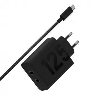 Motorola TurboPower 125W Duo lādētājs universāls melns AC ātra uzlāde iekštelpām