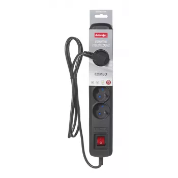 Pagarinātājs ActiveJet ACJ COMBO 5G 1.5M — 5× E tipa kontaktligzdas, 1,5 m vads, 2300 W, 10 A
