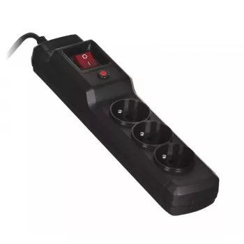 Pagarinātājs ActiveJet COMBO 3GN 1.5 m — 3 kontaktligzdas Tips E, 230 V, 10 A, melns