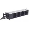 Strāvas sadalītājs INTELLINET 10 collu 1U plaukta montāžai, 4× Type F, 250 V, 15 A, 1,8 m kabelis, pelēks