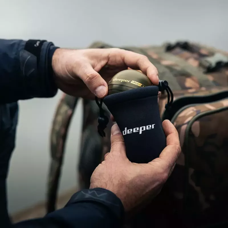 Portatīvais zivju meklētājs Deeper Smart Sonar CHIRP+3 Wi‑Fi — izmetams bezvadu hidrolokators, max dziļums 100 m, konusa leņķi 47°/20°/7°, Wi‑Fi, GPS/GLONASS
