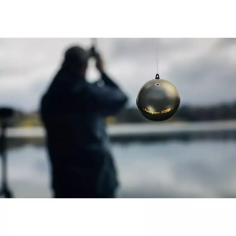 Portatīvais zivju meklētājs Deeper Smart Sonar CHIRP+3 Wi‑Fi — izmetams bezvadu hidrolokators, max dziļums 100 m, konusa leņķi 47°/20°/7°, Wi‑Fi, GPS/GLONASS