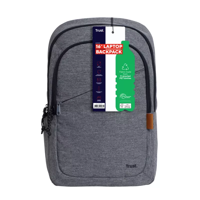 Mugursoma Trust Avana 40,6 cm 16 collu Pelēka 3 nodalījumi