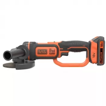 Leņķa slīpmašīna Black & Decker BCG720N — bezvada 18V Li-Ion, 12.5 cm disks, līdz 8600 RPM, 3 roktura pozīcijas