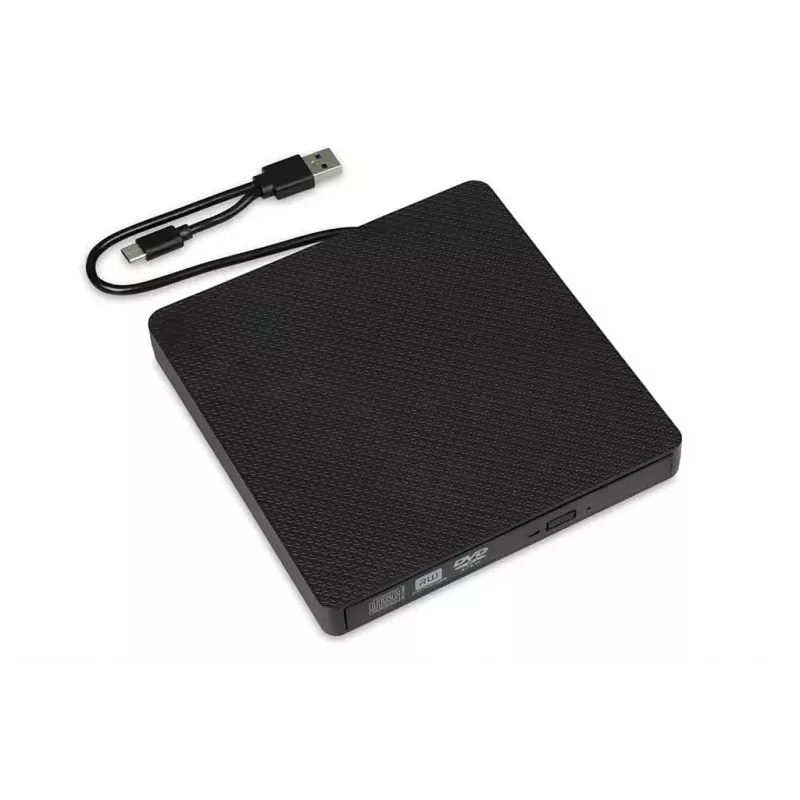 Ārējais optiskais diskdzinis IBOX IED03 DVD±RW USB 3.1 Gen1 (USB-C) Melns, paplāte, 24x CD / 8x DVD
