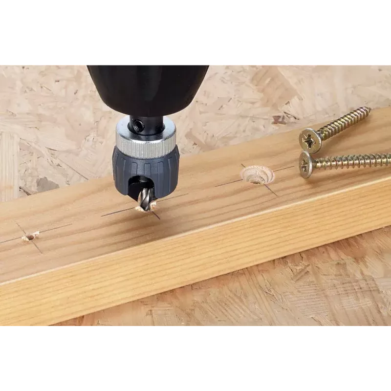 Skrūvju palaižamais Wolfcraft 2544000, sešstūra kāts, instrumentu tērauds, krāsainajiem metāliem, 90° padziļināšana, iekļauta sešstūra atslēga
