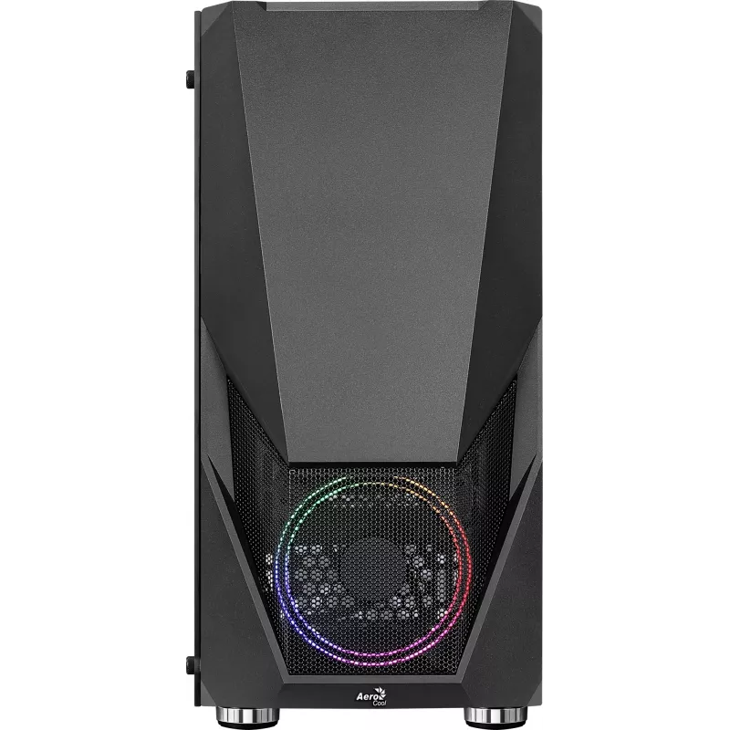 Aerocool PGS Zauron FRGB-G-BK-v1 Midi Tower datora korpuss spēlētājiem, ATX/micro-ATX/Mini-ITX, rūdīts stikls, FRGB, melns