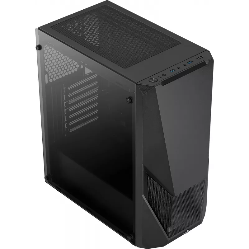Aerocool PGS Zauron FRGB-G-BK-v1 Midi Tower datora korpuss spēlētājiem, ATX/micro-ATX/Mini-ITX, rūdīts stikls, FRGB, melns