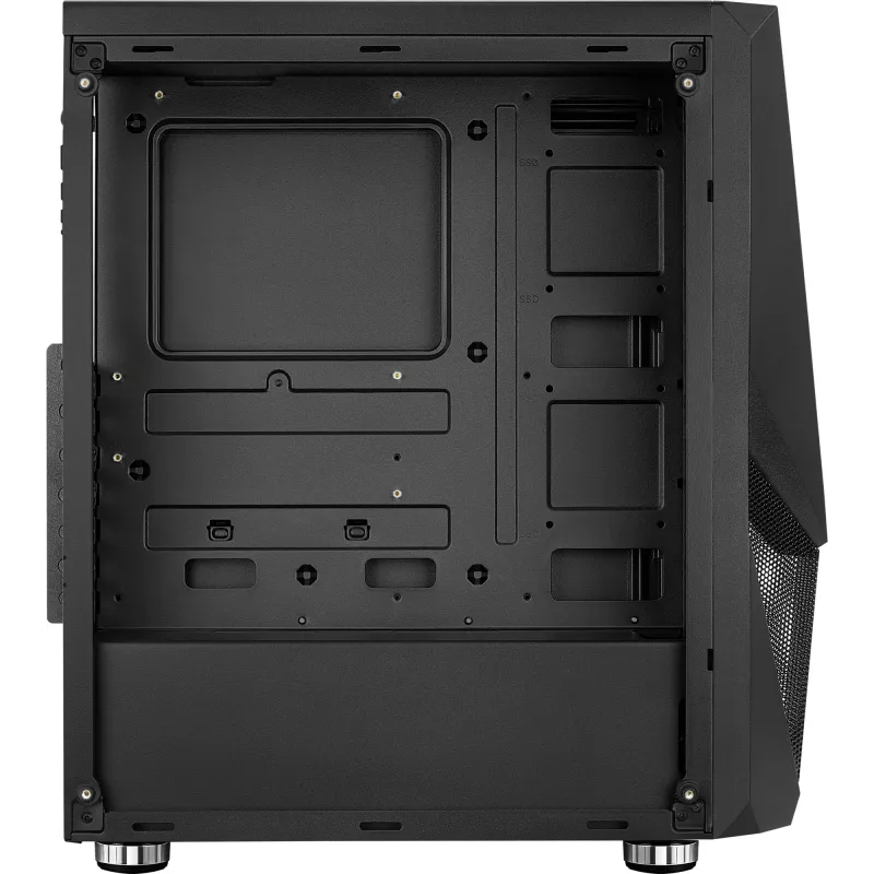 Aerocool PGS Zauron FRGB-G-BK-v1 Midi Tower datora korpuss spēlētājiem, ATX/micro-ATX/Mini-ITX, rūdīts stikls, FRGB, melns
