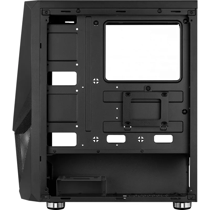 Aerocool PGS Zauron FRGB-G-BK-v1 Midi Tower datora korpuss spēlētājiem, ATX/micro-ATX/Mini-ITX, rūdīts stikls, FRGB, melns