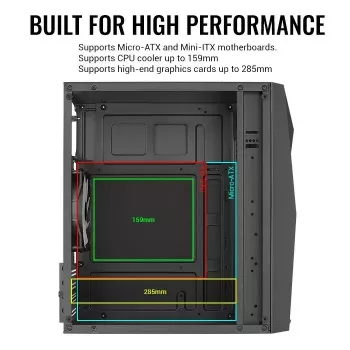 Aerocool PGS Raider Mini-G-BK-v3 korpuss datoram, melns