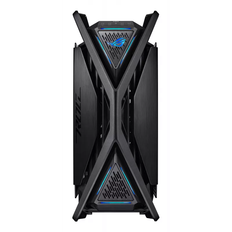PC korpuss ASUS ROG Hyperion GR701 BTF Edition tornis — melns, rūdīts stikls, E-ATX/ATX/microATX atbalsts, 46 cm GPU, 420 mm augšējais radiators